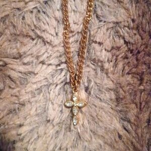 Cross necklace and 2 rings